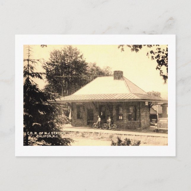 Train Station Depot, Califon, New Jersey Vintage Postcard (Front)