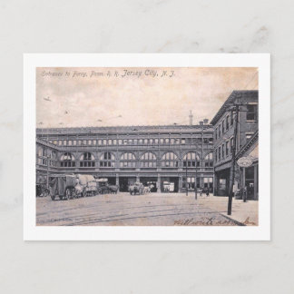 Train Station & Ferry, Jersey City NJ 1906 Vintage Postcard