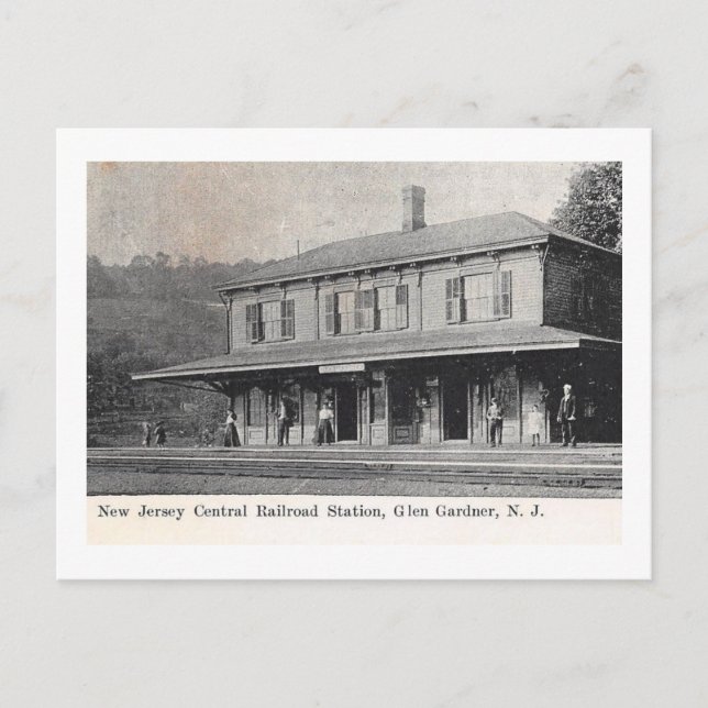 Train Station, Glen Gardner, New Jersey Vintage Postcard (Front)