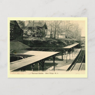Train Station, Glen Ridge, New Jersey Vintage Postcard
