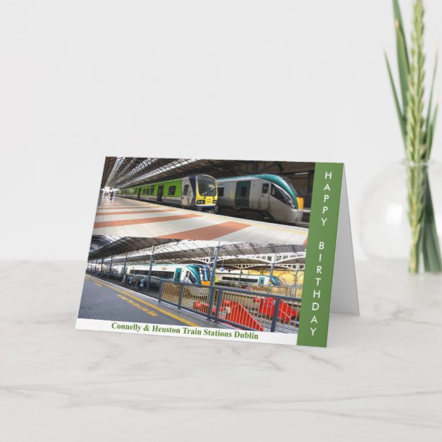 Train Station image for Birthday greeting card (Front)