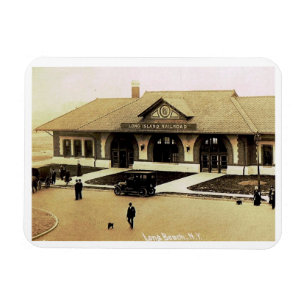 Train Station, Long Beach, Long Island, NY Vintage Magnet