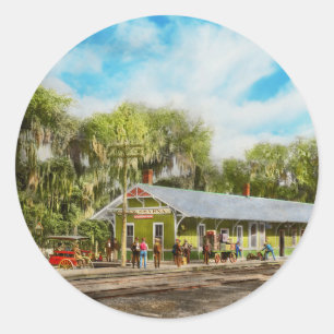 Train Station - New Smyrna Train Station 1904 Classic Round Sticker