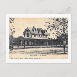 Train Station, Red Bank, New Jersey Vintage Postcard
