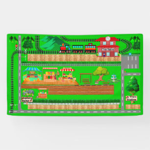 Train Station Roads for Cars 3x5 Banner