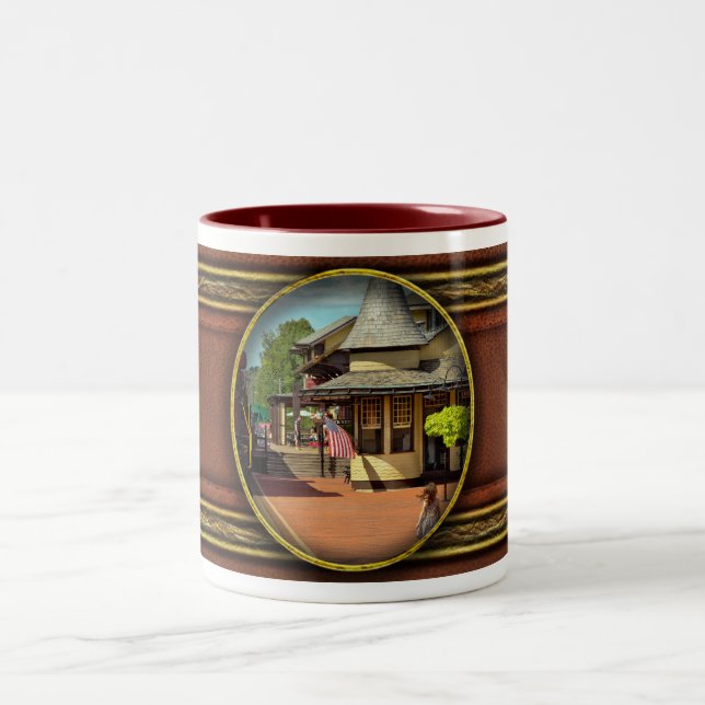 Train Station - There will always be hope Two-Tone Coffee Mug (Center)