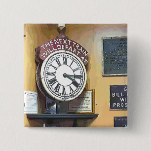 TRAIN STATIONS 15 CM SQUARE BADGE