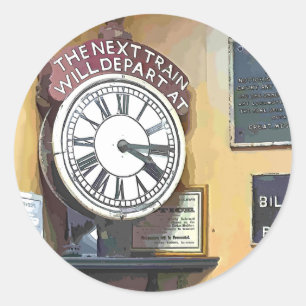 TRAIN STATIONS CLASSIC ROUND STICKER