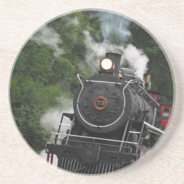train steam rail railway station engine rails art coaster (Front)