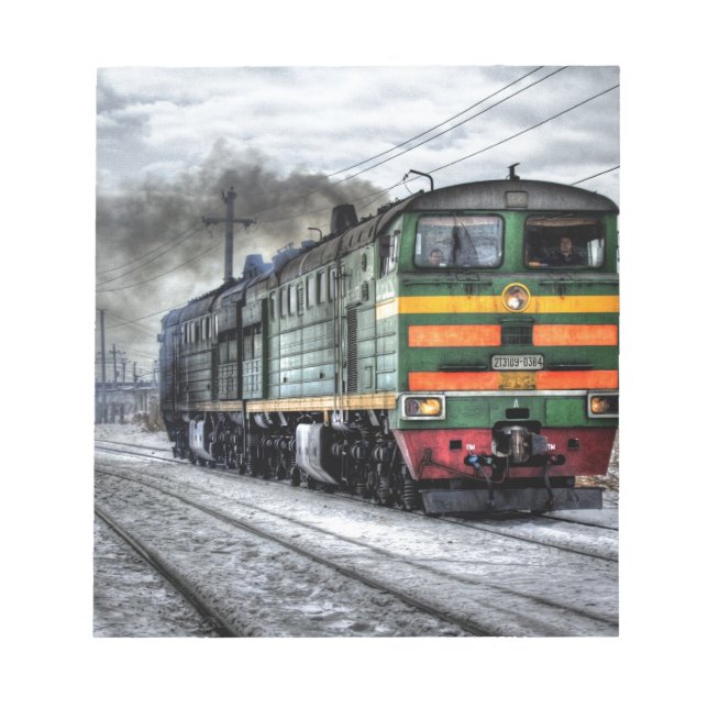 Train Steam Railroad Steampunk Engine Destiny Notepad (Front)