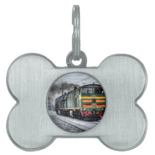 Train Steam Railroad Steampunk Engine Destiny Pet Name Tag