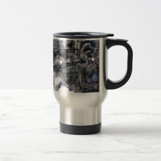 Train Steam Railroad Steampunk Engine Destiny Travel Mug (Right)
