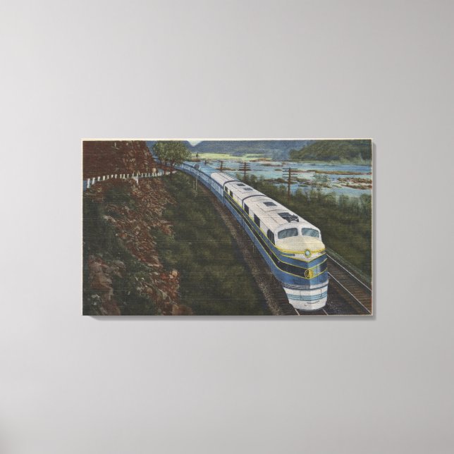 Train- Streamlining through Potomac Canvas Print (Front)