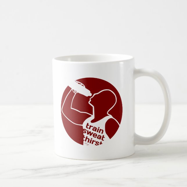 TRAIN SWEAT THIRST red Coffee Mug (Right)