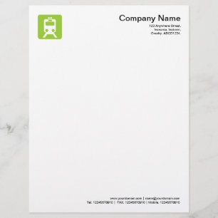 Train Symbol - Martian Green Letterhead Design