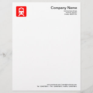 Train Symbol - Red Custom Letterhead