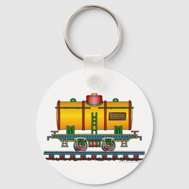 Train Tank Car Railroad Key Chains (Front)