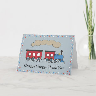 Train Thank You Card - Red, White & Blue