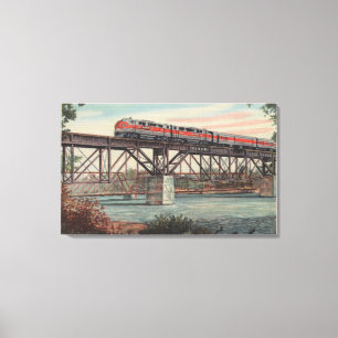 Train-The Tippecanoe / Crossing Tippecanoe River Canvas Print