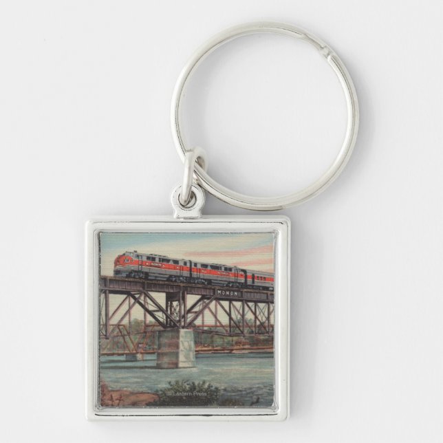 Train-The Tippecanoe / Crossing Tippecanoe River Key Ring (Front)