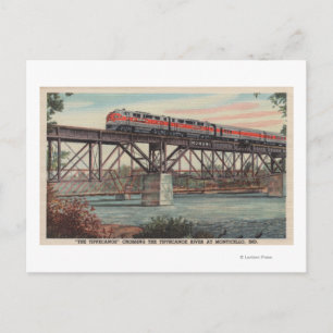 Train-The Tippecanoe / Crossing Tippecanoe River Postcard