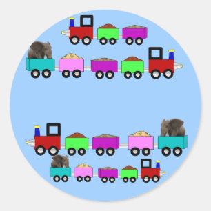Train Themed Birthday Party favour Classic Round Sticker