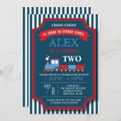 Train themed birthday party invitation (Front/Back)