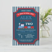 Train themed birthday party invitation (Standing Front)