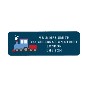 Train themed return address label