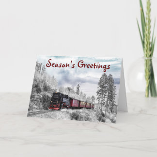 Train Themed Season's Greeting Christmas Card