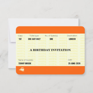Train Ticket Inspired | Birthday Invitation