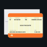 Train Ticket Inspired | Wedding Save the Date Invitation<br><div class="desc">Here is a wedding invitation designed especially for train enthusiasts in the style of an iconic British train ticket. Add your own wedding details for a truly unique wedding save the date invitation.</div>