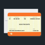 Train Ticket Inspired | Wedding Save the Date Invitation<br><div class="desc">Here is a wedding invitation designed especially for train enthusiasts in the style of an iconic British train ticket. Add your own wedding details for a truly unique wedding save the date invitation.</div>