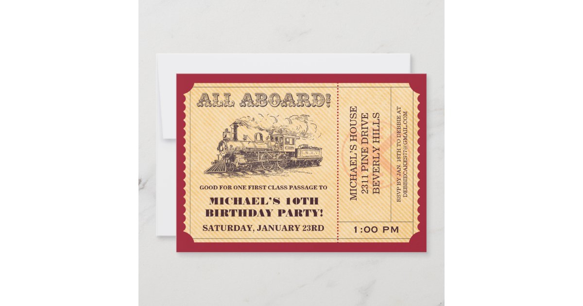 Train Ticket Invitations | Zazzle