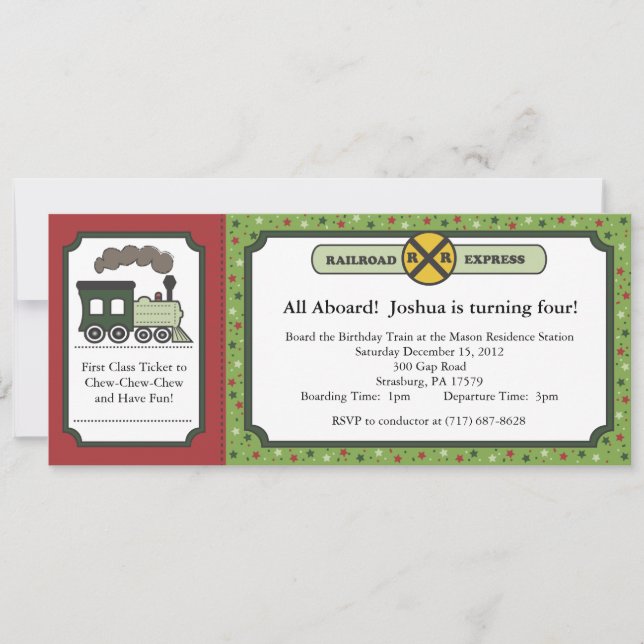 Train Ticket Invite - Christmas (Front)