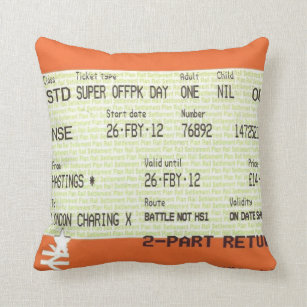 Ticket Decorative & Throw Cushions Train Ticket Toss 12x22 | Pillows