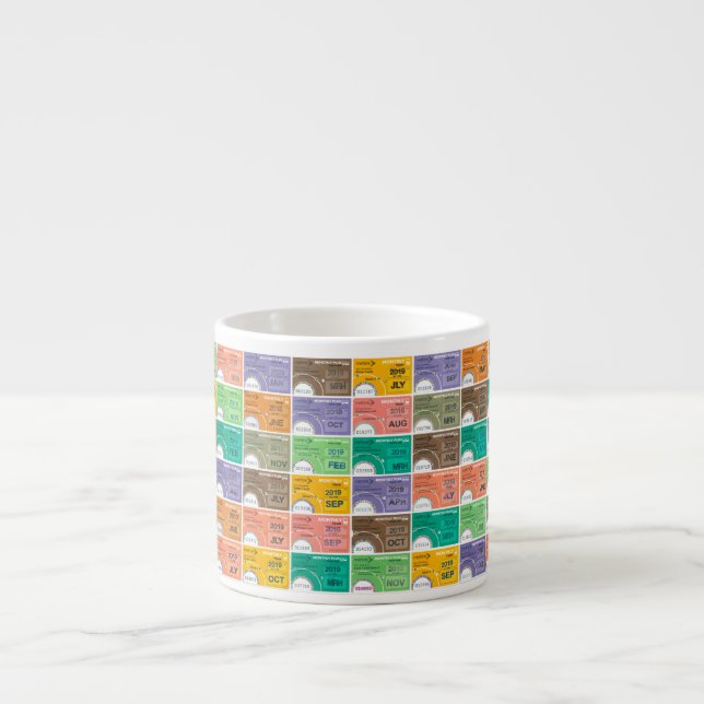 Train Ticket Montage Espresso Cup (Front)