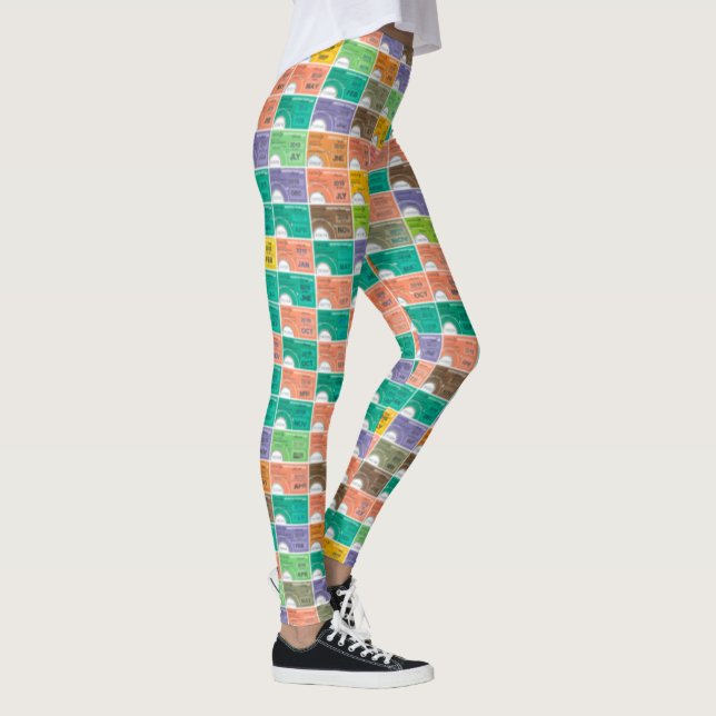 Train ticket montage leggings (Right)