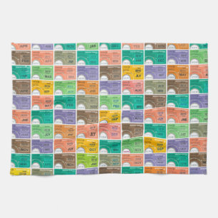 Train ticket montage tea towel