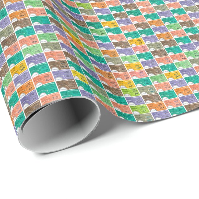 Train Ticket Montage Wrapping Paper (Roll Corner)