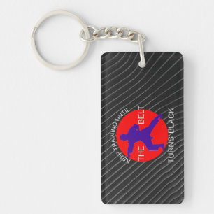 Train till the belt turns black martial arts dojo key ring