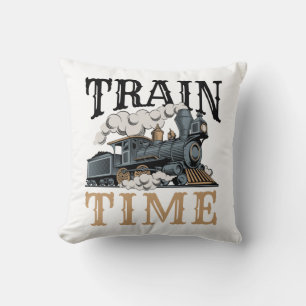 Train Time Model Railroad Railway Hobbyist Cushion
