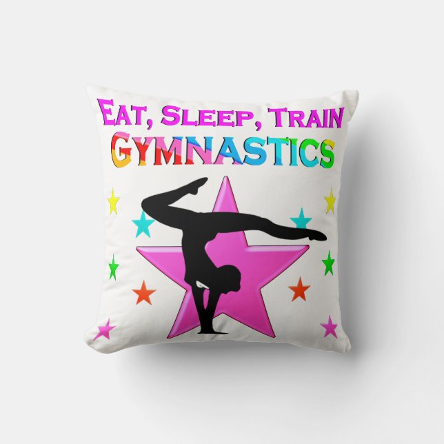 TRAIN TO BE A GYMNASTICS CHAMPION CUSHION (Front)