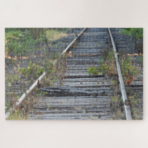Train tracks and little bird jigsaw puzzle