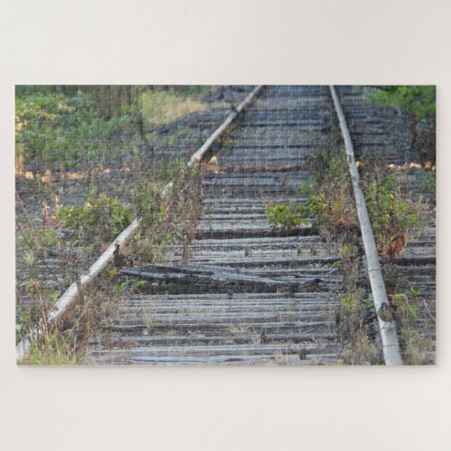 Train tracks and little bird jigsaw puzzle (Horizontal)