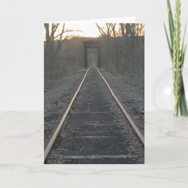 Train Tracks Greeting Card (Front)