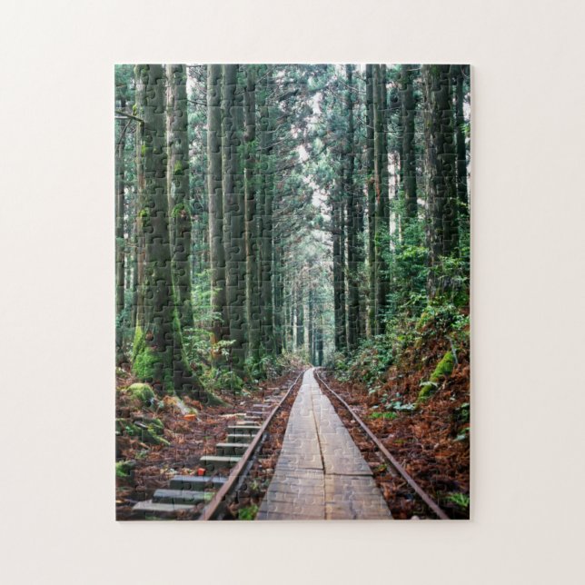 Train Tracks in the Forest Jigsaw Puzzle (Vertical)