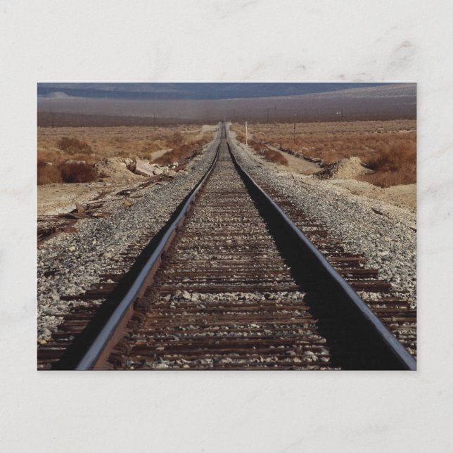 Train tracks, Mojave Desert, California, U.S.A. Postcard (Front)