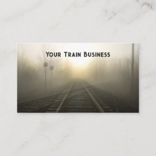 Train Tracks Surreal Sunrise Foggy Morning Business Card