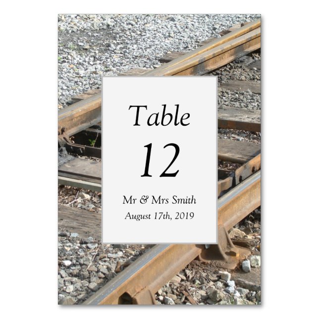 Train Tracks Table Number (Front)